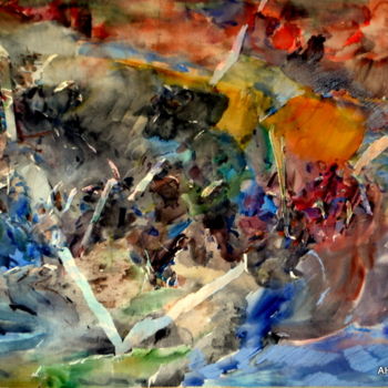 Painting titled "СКВОЗЬ ВОДЫ" by Aharon Aaron April April, Original Artwork, Watercolor