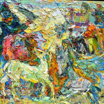 Painting titled "СКАЗ О ЕДИНОРОГЕ/…" by Aharon Aaron April April, Original Artwork, Oil