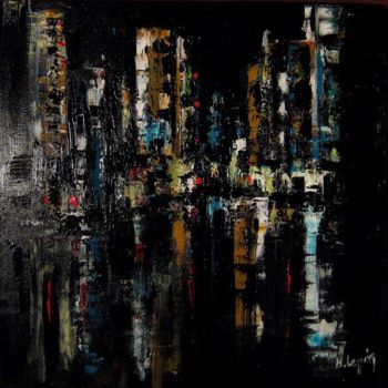 Pittura intitolato "Sous la pluie" da Hervé Lequin, Opera d'arte originale