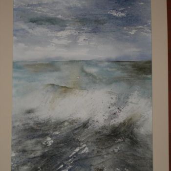 Painting titled "mer du Nord" by Aquarellafabienne, Original Artwork