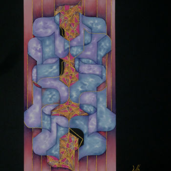 Malerei mit dem Titel "Shéhérazade" von Laurence Gallard, Original-Kunstwerk, Aquarell Auf Karton montiert