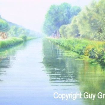 Painting titled "Damse Vaart" by Guy Gruwier, Original Artwork