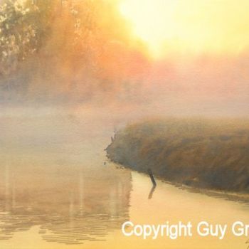 绘画 标题为“The golden river” 由Guy Gruwier, 原创艺术品