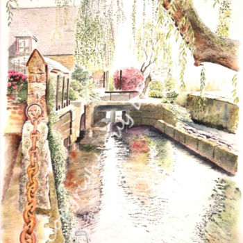 Peinture intitulée "Pont-Aven, le mouli…" par Guy Le Coz, Œuvre d'art originale, Huile
