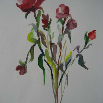 Картина под названием "Fleurs" - Jacqueline De Streel, Подлинное произведение искусства
