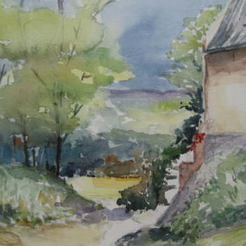 Painting titled "Pré Doré" by Jacqueline De Streel, Original Artwork