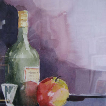Peinture intitulée "La pomme Rouge." par Jacqueline De Streel, Œuvre d'art originale