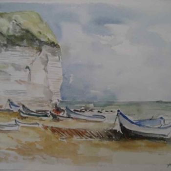 Peinture intitulée "Etretat (France)" par Jacqueline De Streel, Œuvre d'art originale