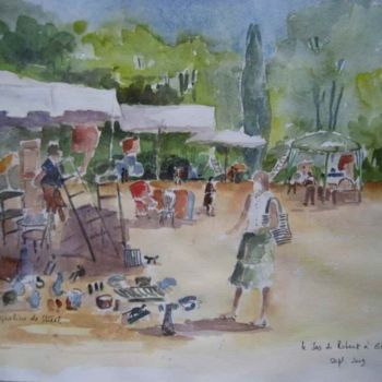 Painting titled "Brocante" by Jacqueline De Streel, Original Artwork