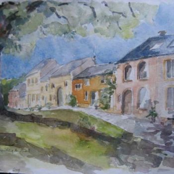 Peinture intitulée "Petit village en Fr…" par Jacqueline De Streel, Œuvre d'art originale