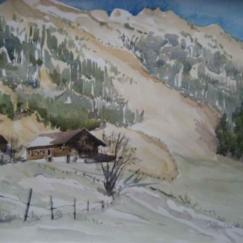 Painting titled "Saanen  1 (Gstaad)" by Jacqueline De Streel, Original Artwork