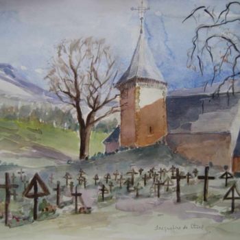 Pintura intitulada "Eglise de Gsteig (…" por Jacqueline De Streel, Obras de arte originais