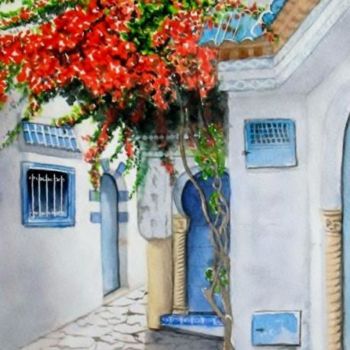 Peinture intitulée "sidi bousaid tunisie" par Paco Cabrera, Œuvre d'art originale
