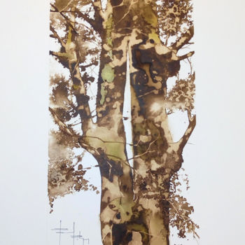제목이 "les arbres serie A…"인 미술작품 Pascal Pihen로, 원작, 수채화 기타 단단한 패널에 장착됨