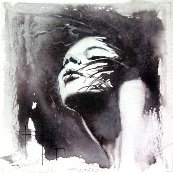 Peinture intitulée "Black & white.jpg" par Pascal Pihen, Œuvre d'art originale, Aquarelle
