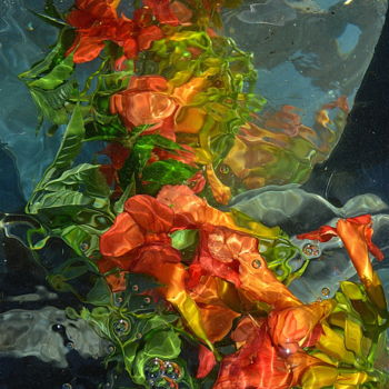 Fotografie getiteld "fleurs de bignone" door Aquartistiq, Origineel Kunstwerk, Digitale fotografie
