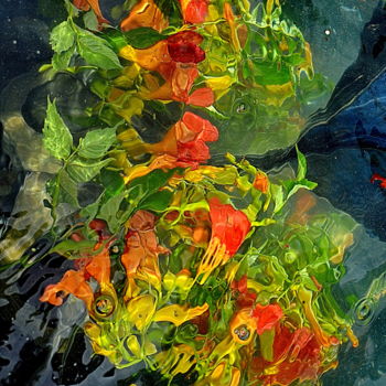 Photographie intitulée "bignonia 5" par Aquartistiq, Œuvre d'art originale, Photographie numérique