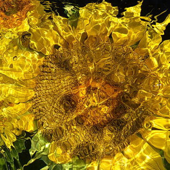 Photographie intitulée "tournesol eau" par Aquartistiq, Œuvre d'art originale, Photographie numérique