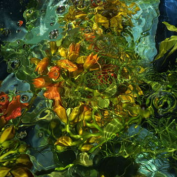 Photography titled "fleurs de bignonia" by Aquartistiq, Original Artwork, Digital Photography