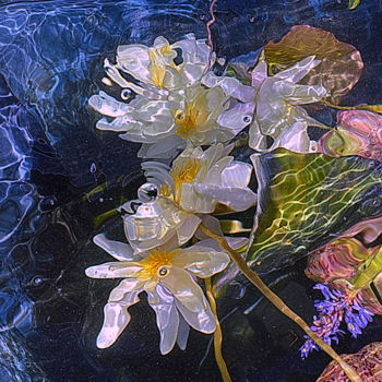 「fleurs bleues」というタイトルの写真撮影 Aquartistiqによって, オリジナルのアートワーク, デジタル
