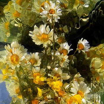 Fotografie mit dem Titel "marguerites et bout…" von Aquartistiq, Original-Kunstwerk, Digitale Fotografie