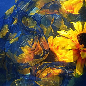 Photography titled "foulard fleurs" by Aquartistiq, Original Artwork, Digital Photography