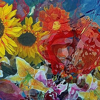 Фотография под названием "fleurs et  foulard" - Aquartistiq, Подлинное произведение искусства, Цифровая фотография