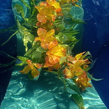 Photographie intitulée "bouquet bleu.." par Aquartistiq, Œuvre d'art originale, Photographie numérique