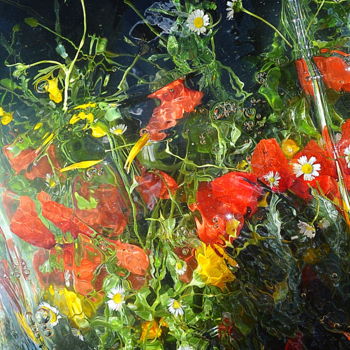Photographie intitulée "jaune et rouge" par Aquartistiq, Œuvre d'art originale, Photographie numérique