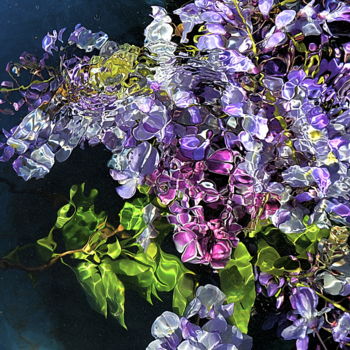 Photographie intitulée "rose violet" par Aquartistiq, Œuvre d'art originale, Photographie numérique