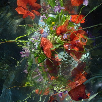 Fotografia intitolato "eau et bouquet" da Aquartistiq, Opera d'arte originale, Fotografia digitale