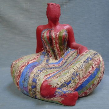 Scultura intitolato ""La mama"" da Marie Ruiz, Opera d'arte originale, Ceramica