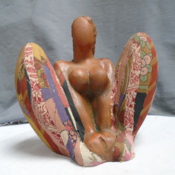 Sculpture titled "Femme papillon , te…" by Marie Ruiz, Original Artwork, Terra cotta