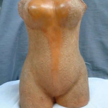 Sculpture titled "Buste impression de…" by Marie Ruiz, Original Artwork, Terra cotta