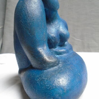 Sculpture intitulée "Contorsionniste Ble…" par Marie Ruiz, Œuvre d'art originale, Céramique