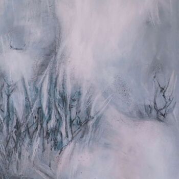 Painting titled "paysage d'hiver" by Ar Bilbo, Original Artwork, Acrylic Mounted on Wood Stretcher frame