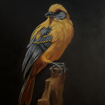 Картина под названием "The Yellow Sentinel" - Ara Gasparyan, Подлинное произведение искусства, Масло Установлен на Деревянна…