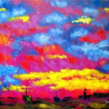 Pintura titulada "CIELO 4" por Aramburu, Obra de arte original