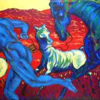 Pintura titulada "EL ROBO DEL CABALLO" por Aramburu, Obra de arte original