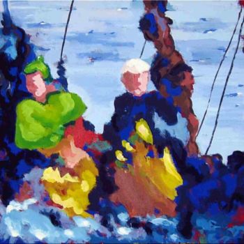 Pintura titulada "DOS PESCADORES VI" por Aramburu, Obra de arte original