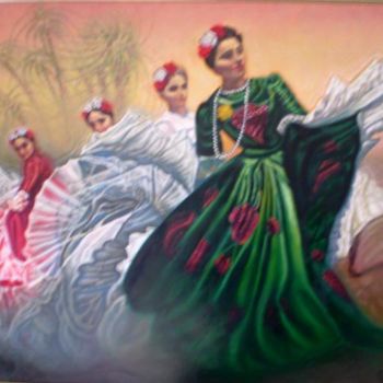 "Festival Dancers" başlıklı Tablo Raffi Jacobian tarafından, Orijinal sanat, Petrol