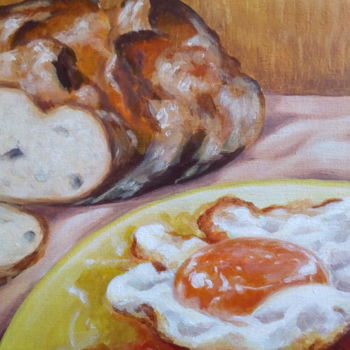 Painting titled "Huevo frito" by Susana Aranda Valero, Original Artwork, Acrylic