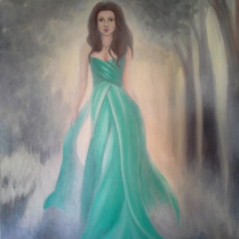 Painting titled "Mujer en la niebla" by Susana Aranda Valero, Original Artwork, Acrylic