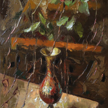 Painting titled "Роза" by Ara Gevondian, Original Artwork, Oil