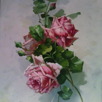 Картина под названием "flower oil painting" - Arash Golzari, Подлинное произведение искусства, Масло