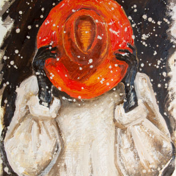 Ζωγραφική με τίτλο "I'm in the house- o…" από Beybuka, Αυθεντικά έργα τέχνης, Λάδι Τοποθετήθηκε στο Ξύλινο φορείο σκελετό