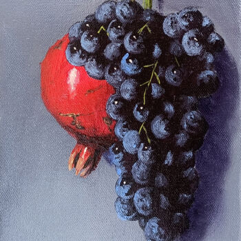 Painting titled "Autumn fruits" by Arayik Muradyan, Original Artwork, Oil Mounted on Wood Stretcher frame