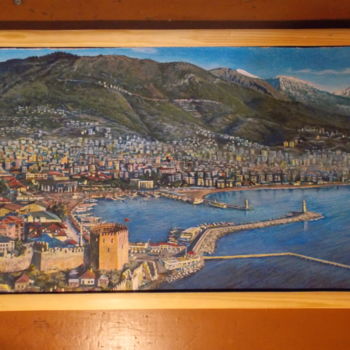 Painting titled "Kale harbour" by Artyom Ukhov, Original Artwork, Acrylic