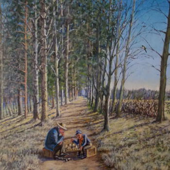 Malerei mit dem Titel "Players" von Artyom Ukhov, Original-Kunstwerk, Öl
