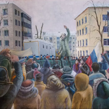 Peinture intitulée ""We are the power!"" par Artyom Ukhov, Œuvre d'art originale, Huile